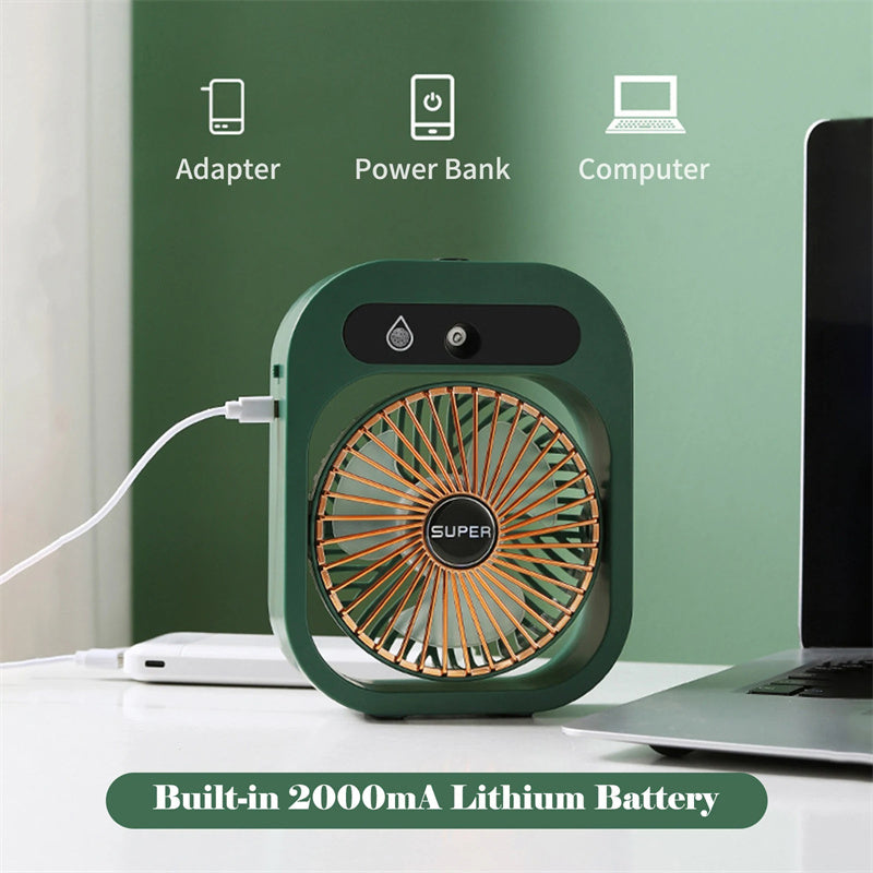 Ventilatore Portatile Rinfrescante USB con Nebulizzatore e Umidificatore