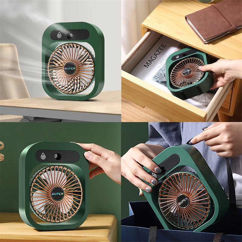 Ventilatore Portatile Rinfrescante USB con Nebulizzatore e Umidificatore