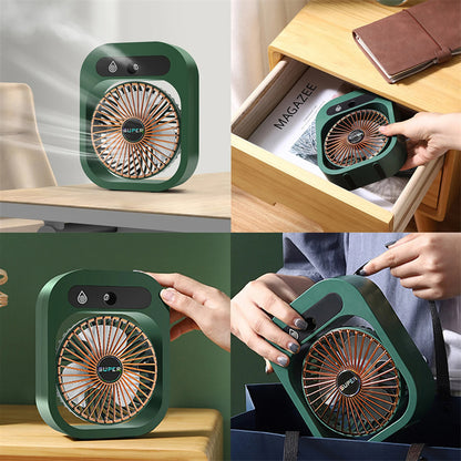 Ventilatore Portatile Rinfrescante USB con Nebulizzatore e Umidificatore