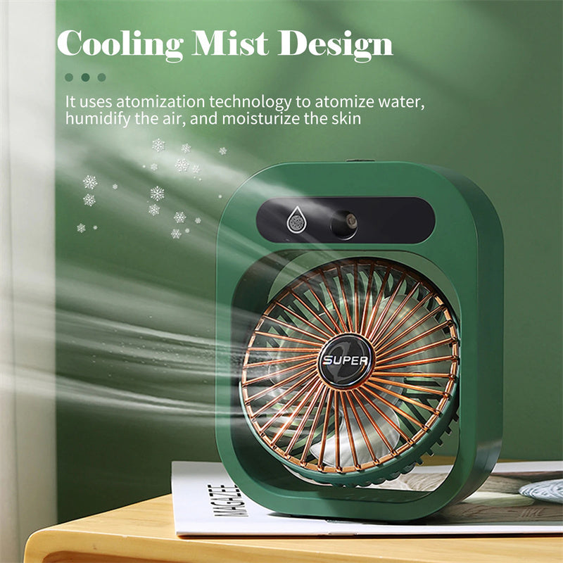 Ventilatore Portatile Rinfrescante USB con Nebulizzatore e Umidificatore