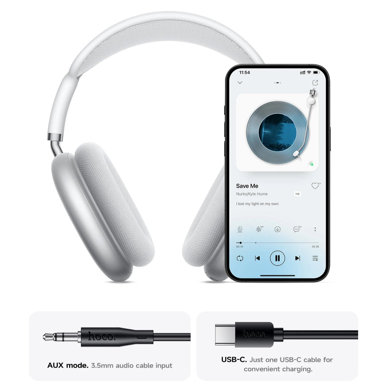 Cuffie Bluetooth – Audio Stereo con Microfono, Ideali per Musica, Sport e Gaming, per iPhone e Android