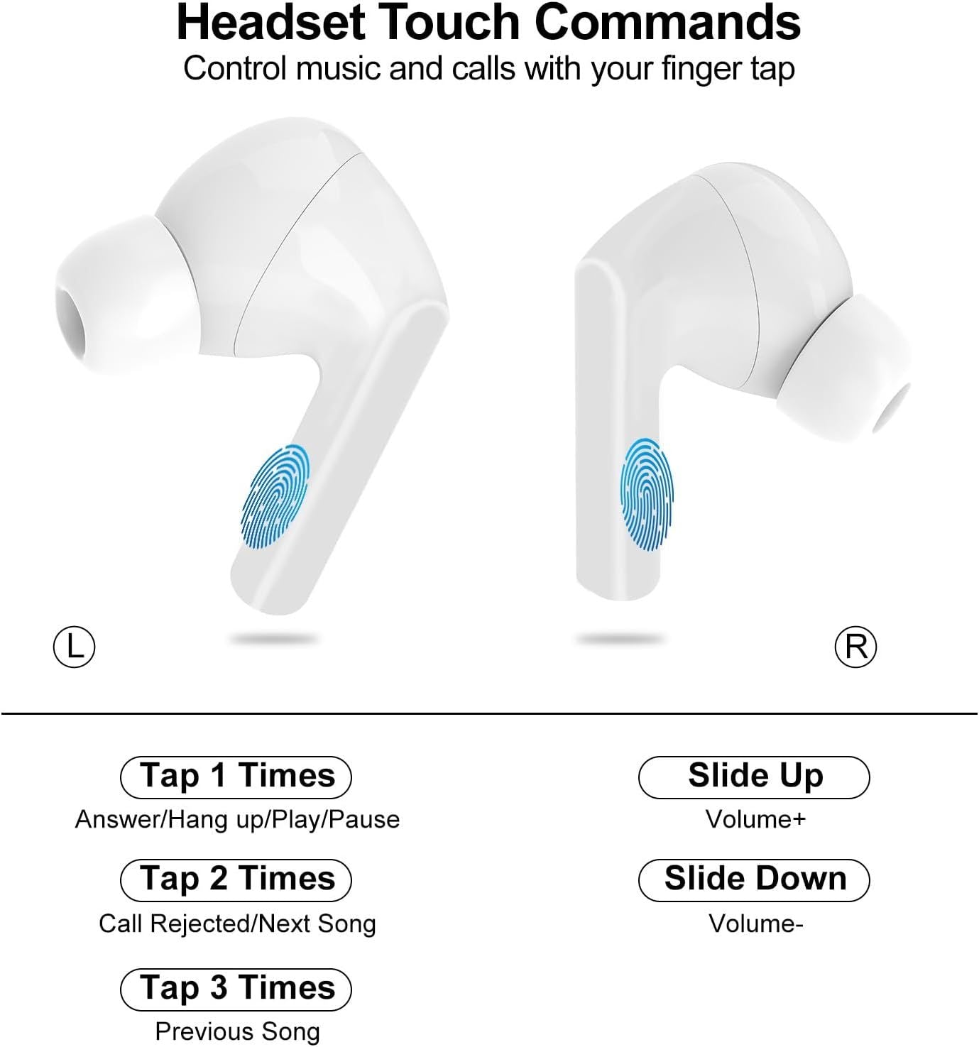 Auricolari Wireless Bluetooth 5.4 con Touch e Cancellazione Rumore